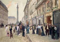 Ouvriers quittant la maison Paquin, rue de la Paix (Jean Béraud) - Muzeo.com