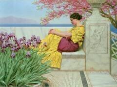 Sous la fleur qui s'accroche au rameau (John William Godward) - Muzeo.com