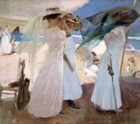 Sous le auvent, Zarauz (Joaquin Sorolla y Bastida) - Muzeo.com