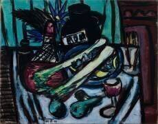 Nature morte avec une bouteille de Chianti et du céleri (Max Beckmann) - Muzeo.com
