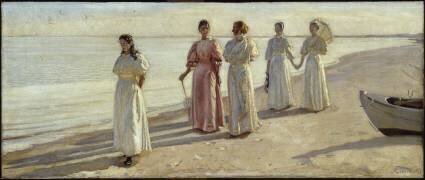 Sur la plage de Skagen (Michael Peter Ancher) - Muzeo.com