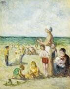 Sur la plage en Normandie (Maximilien Luce) - Muzeo.com