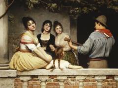 Sur le Balcon (Eugene Von Blaas) - Muzeo.com