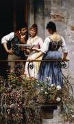 Sur le Balcon (Eugene Von Blaas) - Muzeo.com