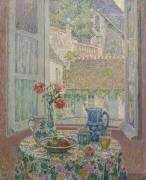 Table donnant sur la cour (Henri Le Sidaner) - Muzeo.com