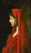 Tête de femme au voile rouge (Jean-Jacques Henner) - Muzeo.com