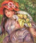 Têtes de deux filles avec des chapeaux (Auguste Renoir) - Muzeo.com