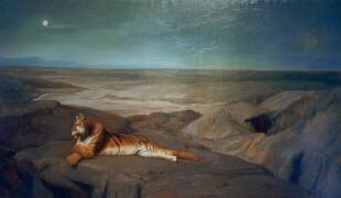 Tigre dans un paysage rocheux (Edwin Lord Weeks) - Muzeo.com