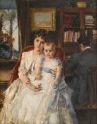 Tous les bonheurs. Scène familiale (Alfred Stevens) - Muzeo.com