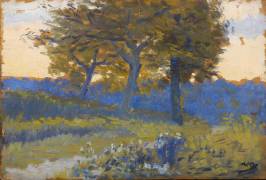 Trois arbres dans la campagne de Vichy (Alphonse Osbert) - Muzeo.com