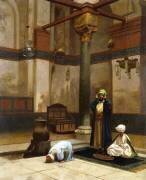 Trois personnes priant dans la mosquée du coin (Jean-Léon Gérôme) - Muzeo.com