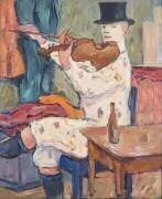 Un clown jouant du violon (Gosta von Hennigs) - Muzeo.com