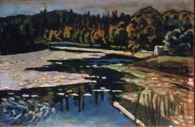 Un fleuve en automne (Wassily Kandinsky) - Muzeo.com