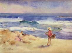 Un garçon sur le sable (Joaquin Sorolla y Bastida) - Muzeo.com