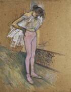 Une Danseuse ajustant son Léotard (Henri de Toulouse-Lautrec) - Muzeo.com