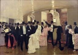 Une dispute dans les couloirs de l'opéra (Jean Béraud) - Muzeo.com