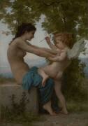 Une jeune fille se défendant contre Eros (William Bouguereau) - Muzeo.com