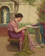 Une maille est libre (John William Godward) - Muzeo.com