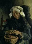 Une paysanne de Neunen pelant des pommes de terre (Vincent van Gogh) - Muzeo.com