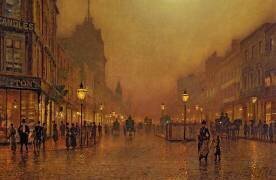 Une Rue la Nuit (John Atkinson Grimshaw) - Muzeo.com