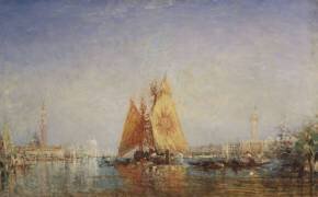 Venise, Trabacco à la voile jaune (Félix Ziem) - Muzeo.com