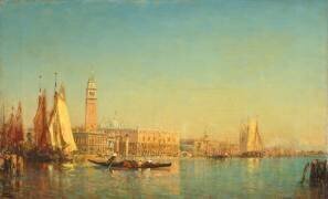 Venise, vue du palais des Doges et du quai des Esclavons (Félix Ziem) - Muzeo.com