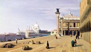 Venise, Vue du Quai des Esclavons (Jean-Baptiste Camille Corot) - Muzeo.com