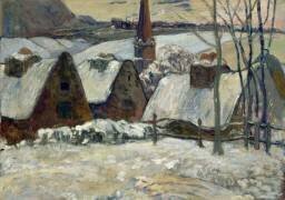 Village breton sous la neige (Paul Gauguin) - Muzeo.com