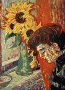 Visage de Femme face aux Tournesols (Ernst Ludwig Kirchner) - Muzeo.com