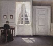 Vivre dans Strand Street avec le soleil au sol (Vilhelm Hammershoi) - Muzeo.com