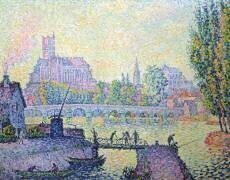 Vue du pont d'Auxerre (Paul Signac) - Muzeo.com