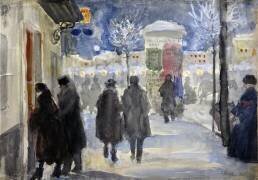 Vue d'une rue de Moscou (Sergei Arsenevich Vinogradov) - Muzeo.com