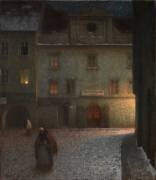 Vue d'une Rue le Soir (Jakub Schikaneder) - Muzeo.com