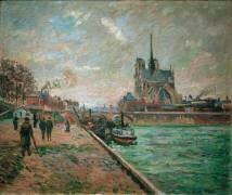 Vue sur Notre-Dame depuis les berges de la Seine (Armand Guillaumin) - Muzeo.com