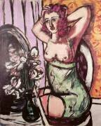 La femme au miroir et les orchidées (Max Beckmann) - Muzeo.com