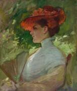 Dame au chapeau rouge (Portrait de Maggie Wilson) (Frank Duveneck) - Muzeo.com
