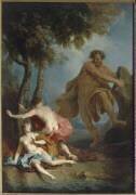 Acis et Galatée surpris par le cyclope Polyphème (Auger Lucas) - Muzeo.com