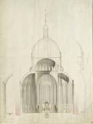 Basilique Sainte-Clotilde de Reims : coupe transversale (Alphonse Gosset) - Muzeo.com