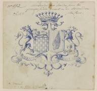 Blason aux armes de la famille de Verneuil (Emile Gallé) - Muzeo.com