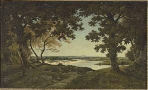 Bois et rivière sablonneuse (Henri Joseph Harpignies) - Muzeo.com