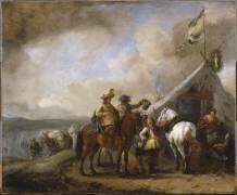 Cavaliers dans un camp militaire (Philips Wouwerman) - Muzeo.com