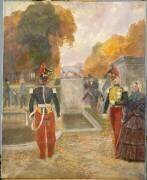 Cavaliers du 4e régiment de lanciers dans le parc de Saint-Cloud sous le Second Empire (Edouard Detaille) - Muzeo.com