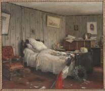 Chambre mortuaire de Léon Gambetta dans sa villa des Jardies à Ville-D'Avray (Jean-Charles Cazin) - Muzeo.com