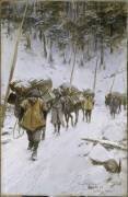 Chasseurs alpins, Gaschney (Alsace), 18 janvier 1916 (François Flameng) - Muzeo.com