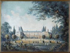 Coffret avec aquarelle : Arrivée de l'Impératrice à Malmaison (anonyme) - Muzeo.com