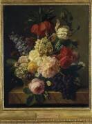 Corbeille de fleurs et grappe de raisin; dit aussi Fleurs et fruits (Jan Frans van Dael) - Muzeo.com