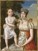 Elisa Bonaparte avec sa fille Elisa Napoléon (anonyme) - Muzeo.com