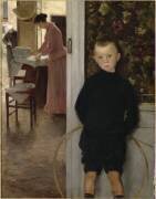 Enfant et femme dans un intérieur (Paul Mathey) - Muzeo.com