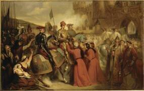 Entrée de Charles VII à Rouen, suivi de Dunois et de Jacques Coeur, 10 novembre 1449 (Henri Decaisne) - Muzeo.com