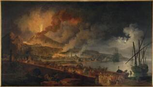 Eruption du Vésuve et vue de Portici (Pierre-Jacques Volaire) - Muzeo.com
